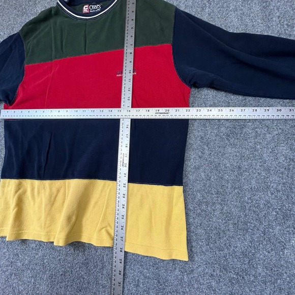 Chaps Ralph Lauren Vintage Colorblock Long Sleeve Shirt Mens Large Pique Cotton - Picture 4 of 5